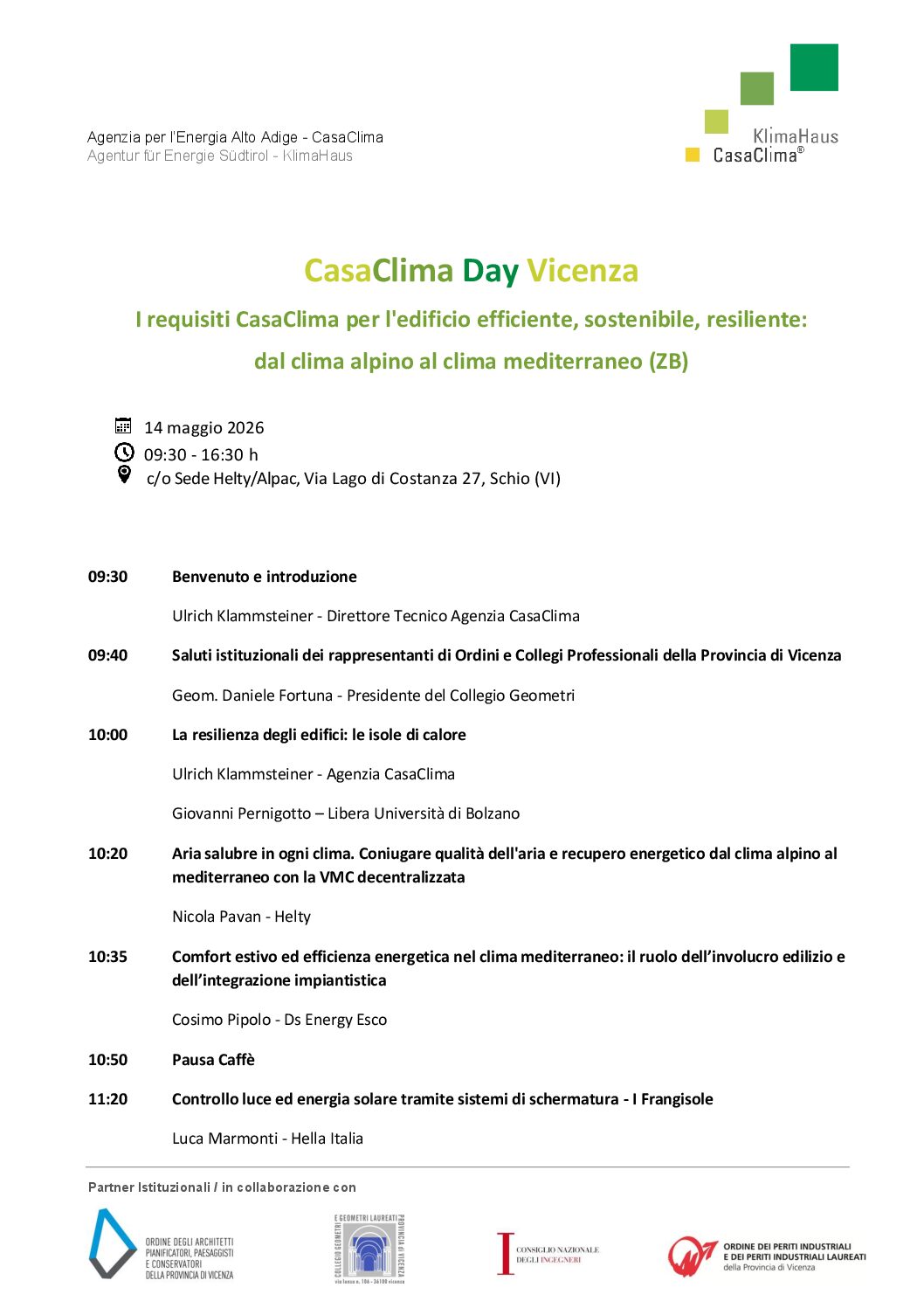 14 MAGGIO | CasaClima Day Vicenza