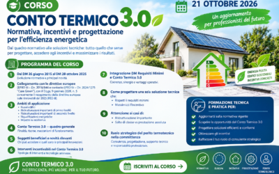 21 OTTOBRE | CORSO GRATUITO “EVOLUZIONE DEL QUADRO NORMATIVO SULL’EFFICIENZA ENERGETICA IN ITALIA”